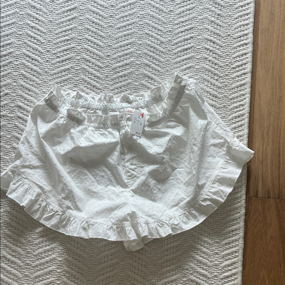 Target White Ruffled Pajama Shorts